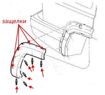 diagram of rear bumper Jeep Commander